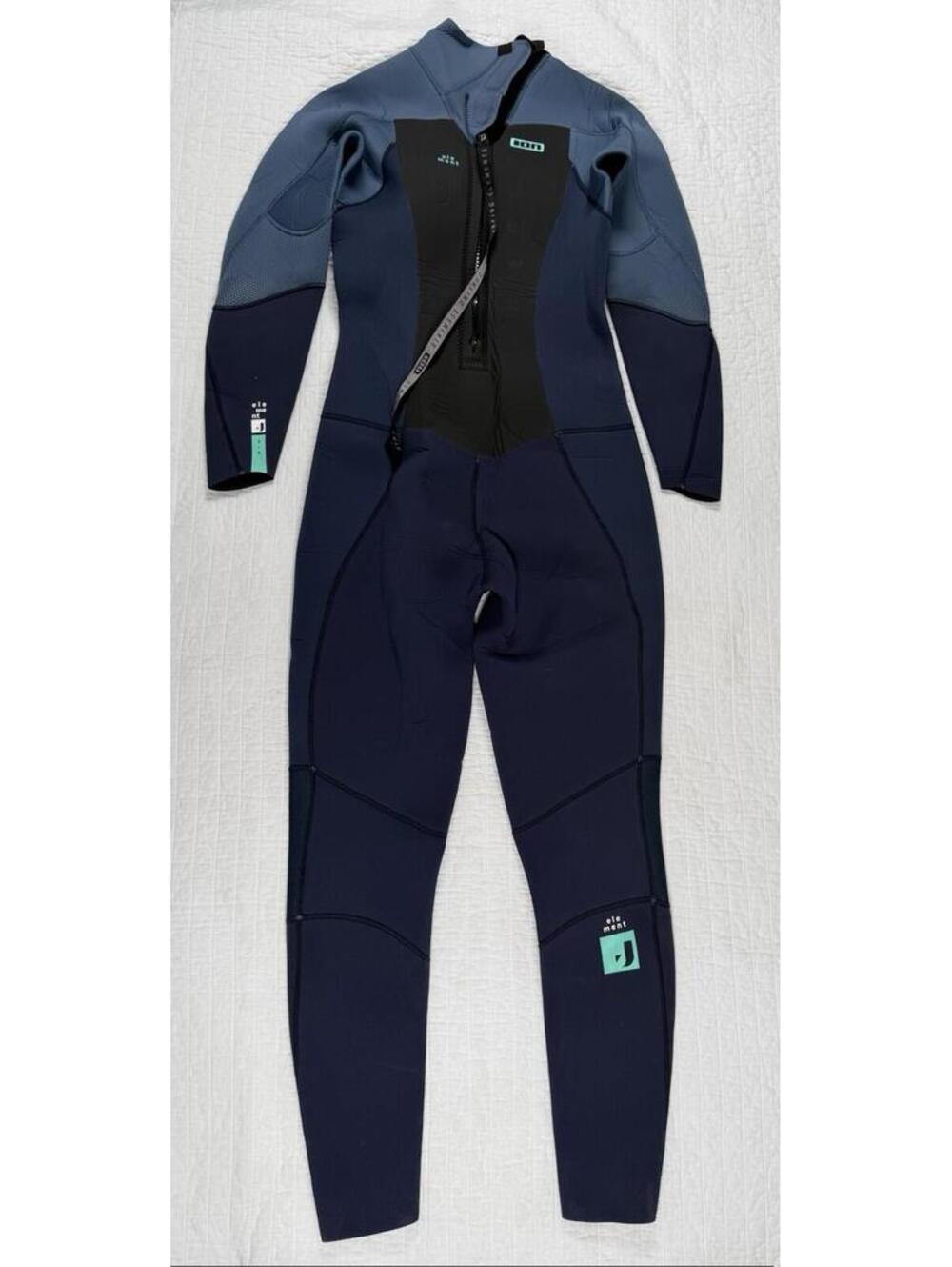 ION Element Women’s Wetsuit 5/4 Full Suit Size 40/L Blue Black Neoprene Surf